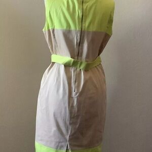 elegant alex marie dress. green color. with beige size 12